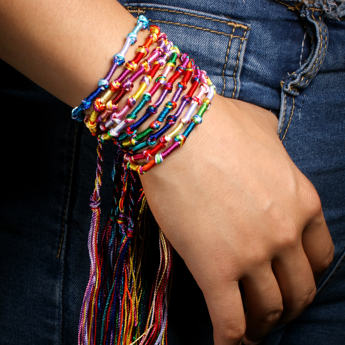 New!Wholesale Neon Friendship Bracelets,Wrap Rainbow Bracelets Colorful Bracelets Summer Woven ...