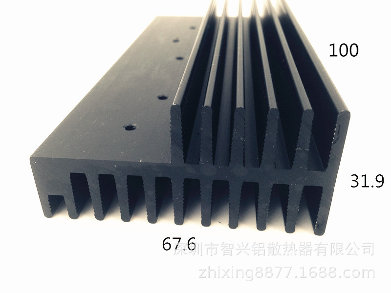 T型大功率铝合金型材散热器/铝型材散热器/铝散热块67.6*31.9-100