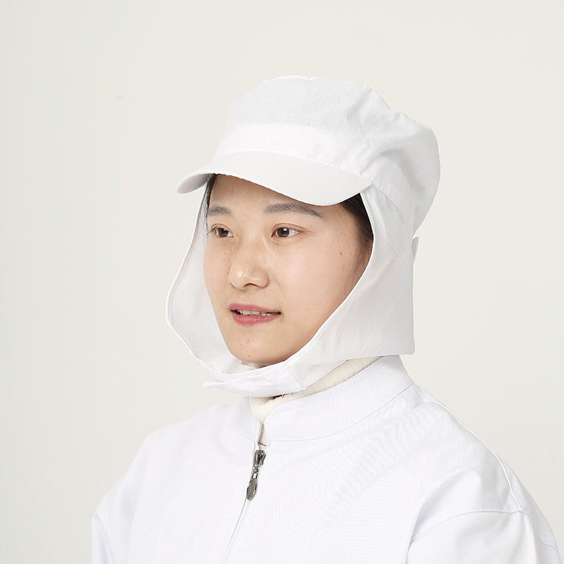 羽兴白色鸭舌食品帽 防尘工厂车间工作帽子 男女厨房卫生网帽头罩