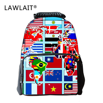 2018  欧美时尚国旗风书包潮流学生书包男女双肩包1-6年级背包|ms