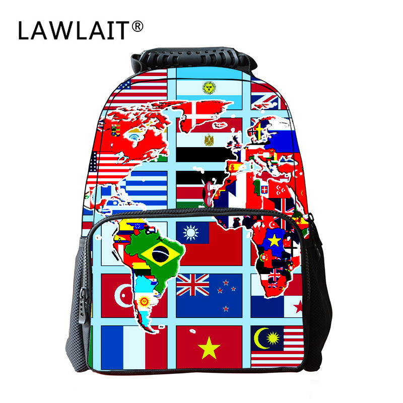 2018  欧美时尚国旗风书包潮流学生书包男女双肩包1-6年级背包|ms
