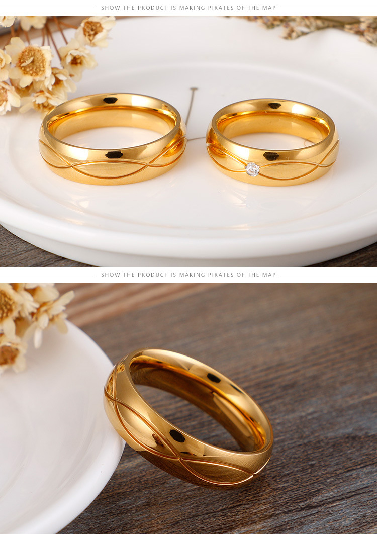 11g Weight Festival Occasion Titanium Steel Material Geometric Pattern Unisex Gender Plating Design Simple Style Style Japanese And Korean Fashion Simple Couple Couple Rings Titanium Steel Simple Bracelet Ring Men's And Women's Suertong Ornament Supply 5