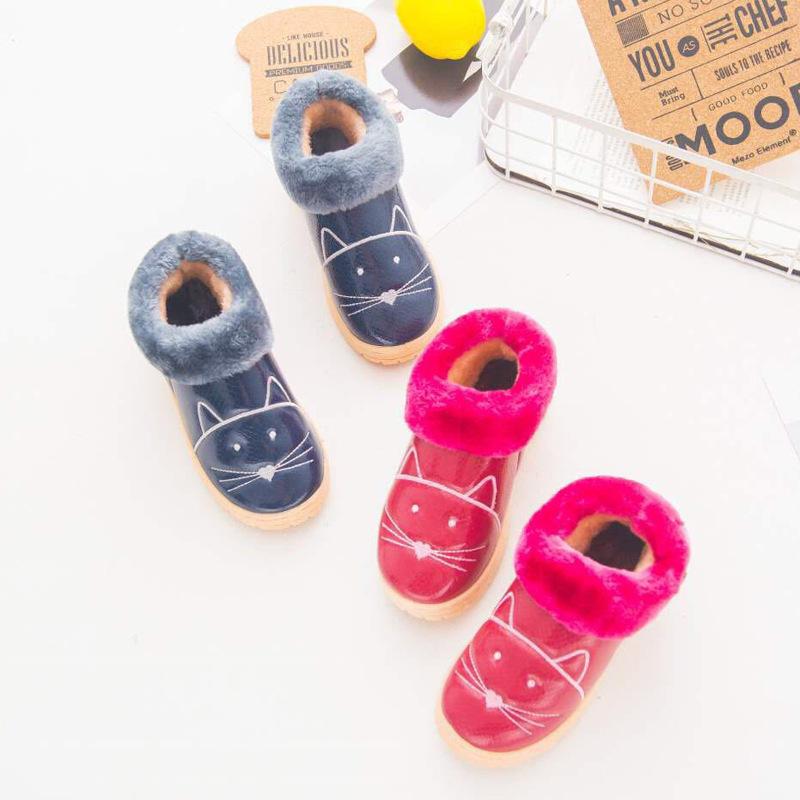 秋冬季儿童卡通雪地鞋毛绒雪地靴包跟防水宝宝小中童男女儿童棉鞋 阿里巴巴