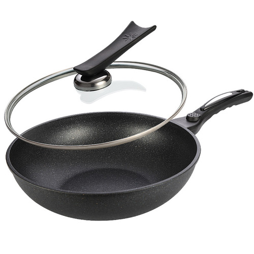 Medical stone non-stick wok household cooking pot non-stick pot induction cooker special wheat stone pot without oil smoke pot