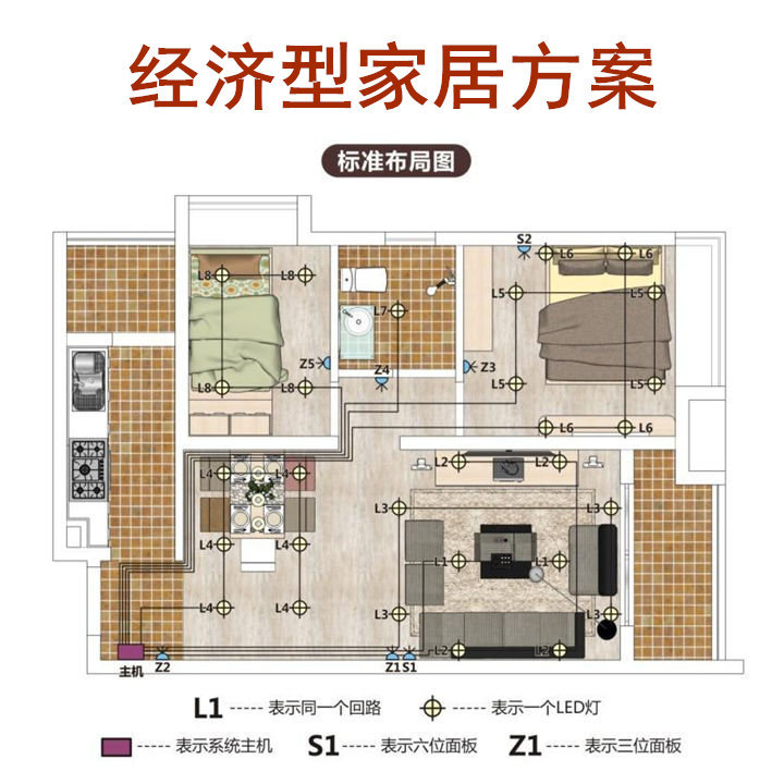 派德 家居LED智能照明方案 无线控制系统 客厅饭厅卧室照明