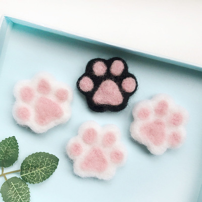 羊毛毡手工猫爪钥匙链胸针发饰手机饰品配件风铃帽子装饰diy萌系|ms