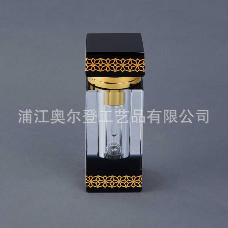 K9黑色四方水晶精油香水瓶3ml 迷你水晶q版香水瓶中东男士香水瓶详情图3