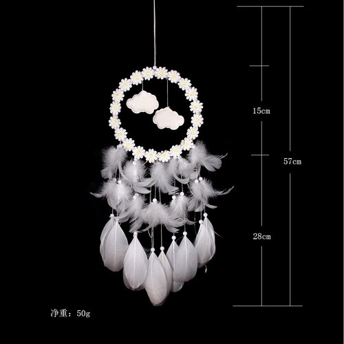 ins factory direct sales creative feather crafts dream catcher aerial cloud pendant flower and cloud dream catcher wind chime