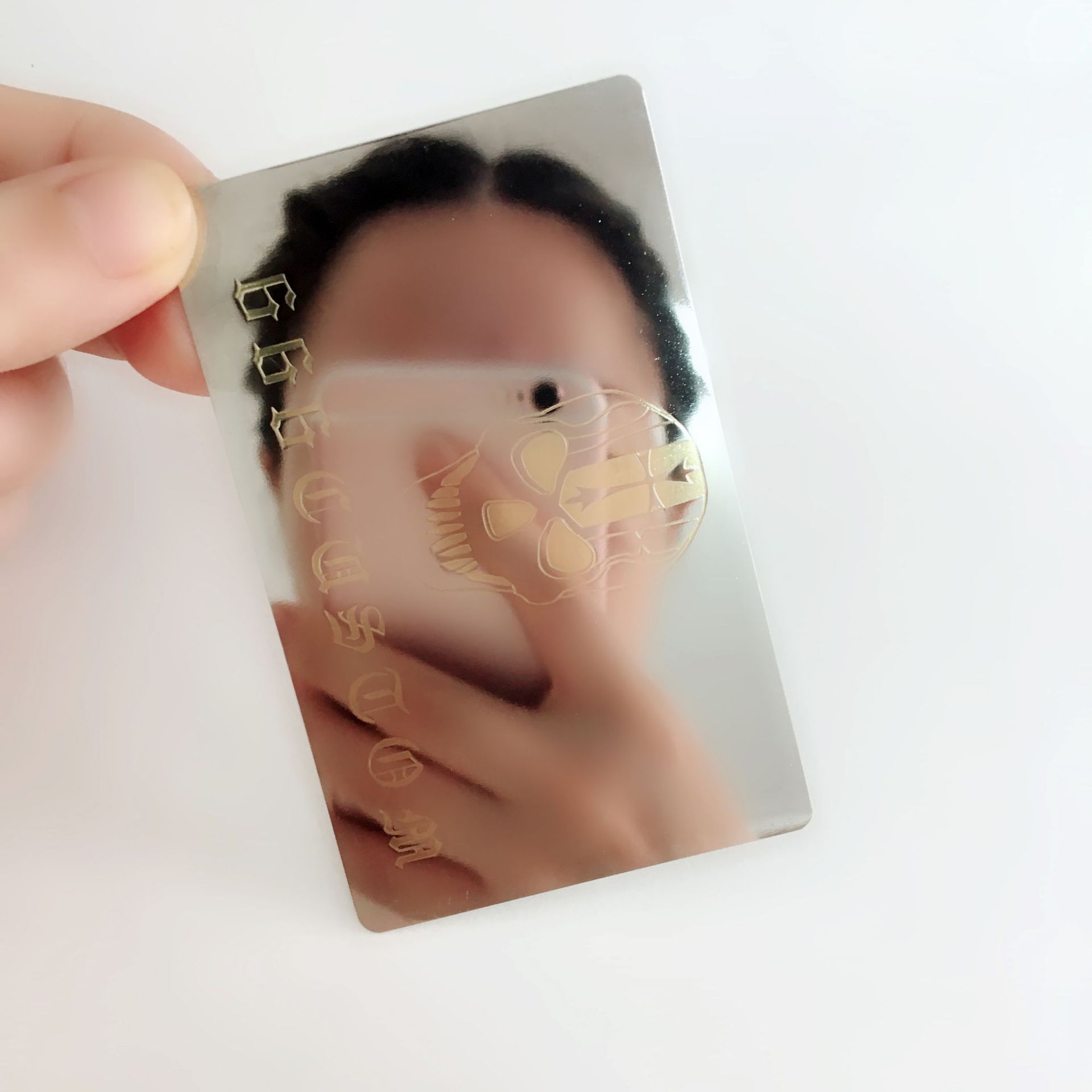 不锈钢精美镜面卡片可做镜子使用全镜面工艺可腐蚀丝印内容自定义