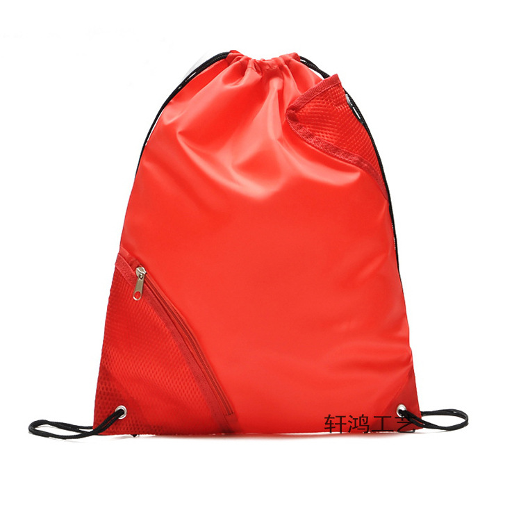 专业定制 涤纶拉链耳机孔抽绳袋 防水束口拉链袋 拉链穿绳收纳袋