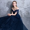 New style atmosphere sexy shoulder length host company annual meeting dinner party evening dress girl