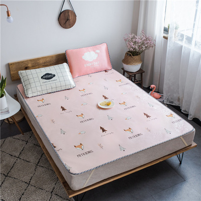 北欧印花三明治冰丝凉席 冰丝席 学生宿舍夏凉席|ru