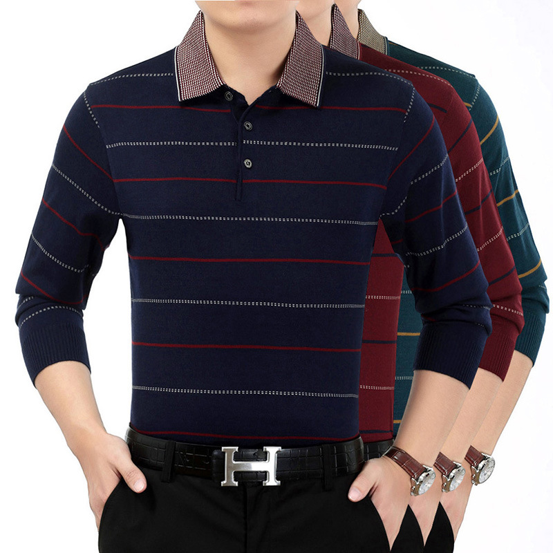 2018秋季新款厂家直销防缩水棉纤维长袖纯色格子针织衫男现货混批|ms