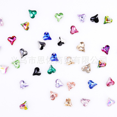 20pcs DIY crafts heart shape crystal diamond hairpin earring jewelry rhinestones DIY dance performance costume mobile phone case nail art stickers