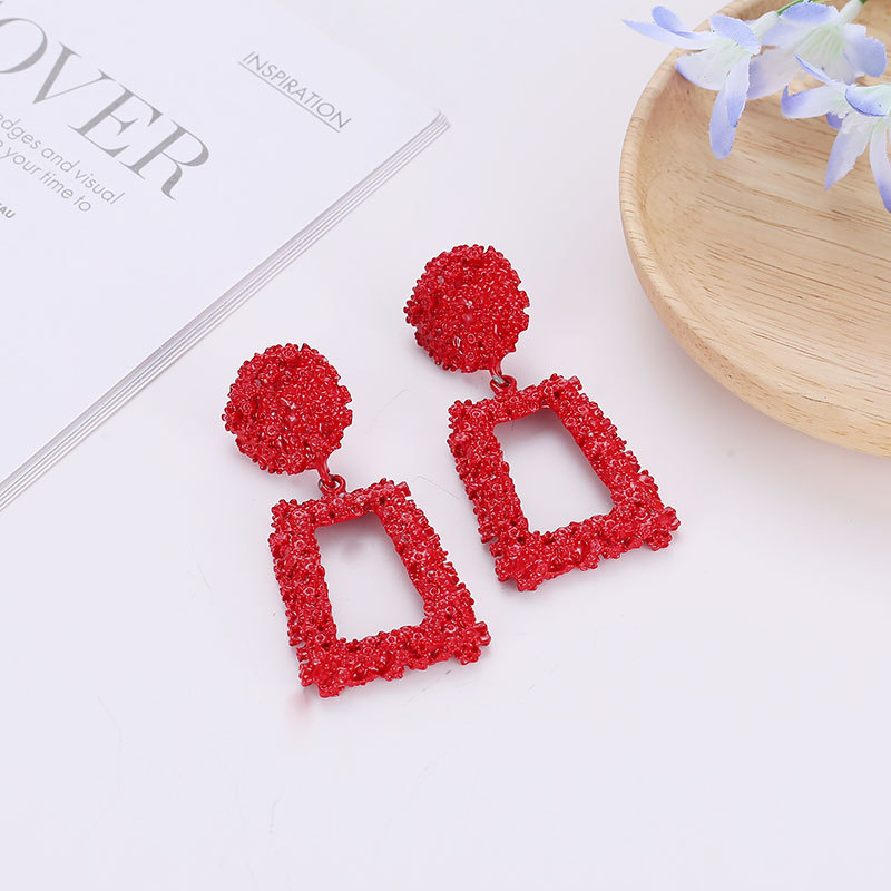 fashion exaggerated frosted hipster geometric earringspicture3