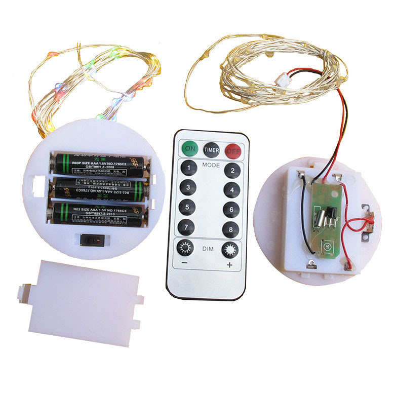68mm circular remote control Line Light Battery Box 4.5V Lamp string base 3 No. 7 Battery Box