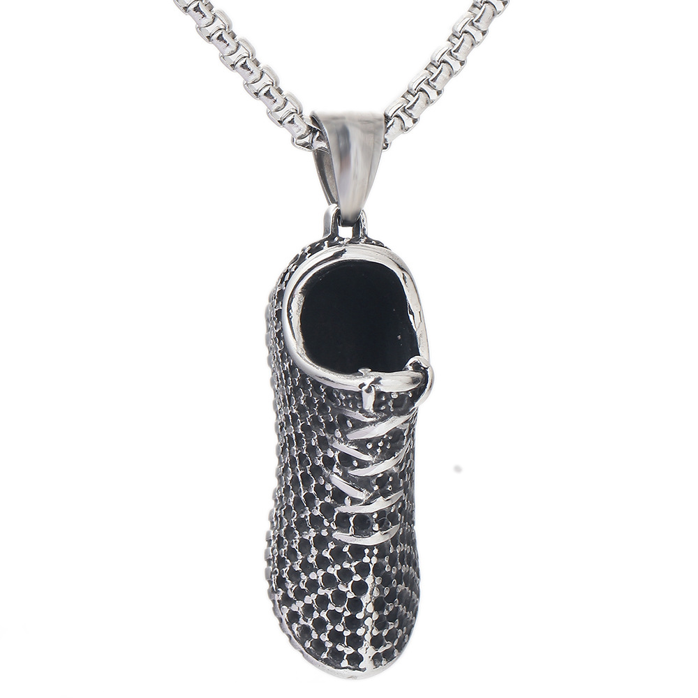 1 Piece Titanium Steel Shoe Pendant Hip-Hop Retro display picture 2