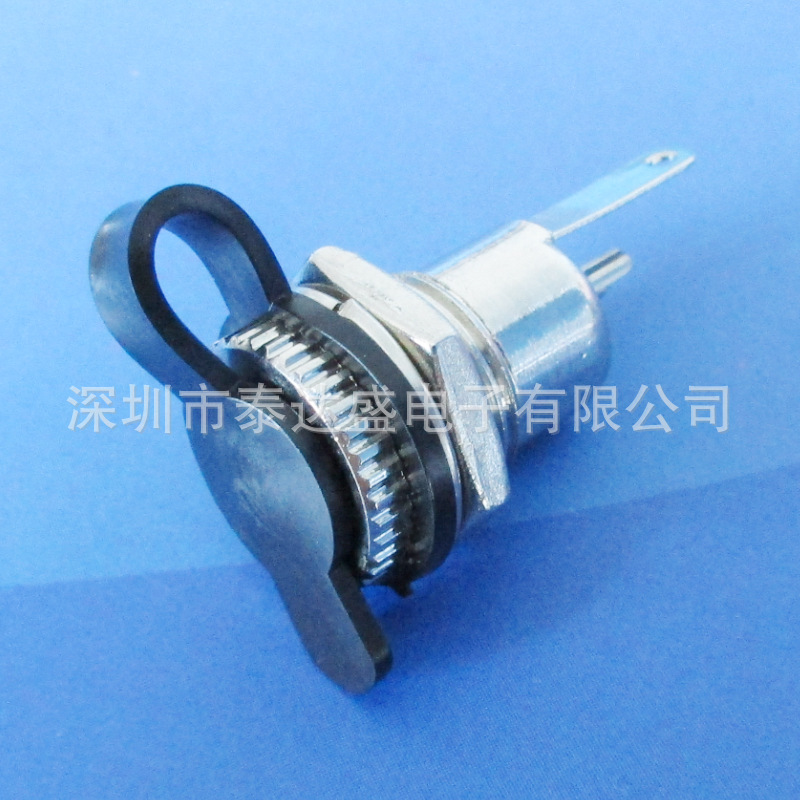 面板直径12.5全铜防水直流插座尾部锁螺丝大电流DC电源插座DC099