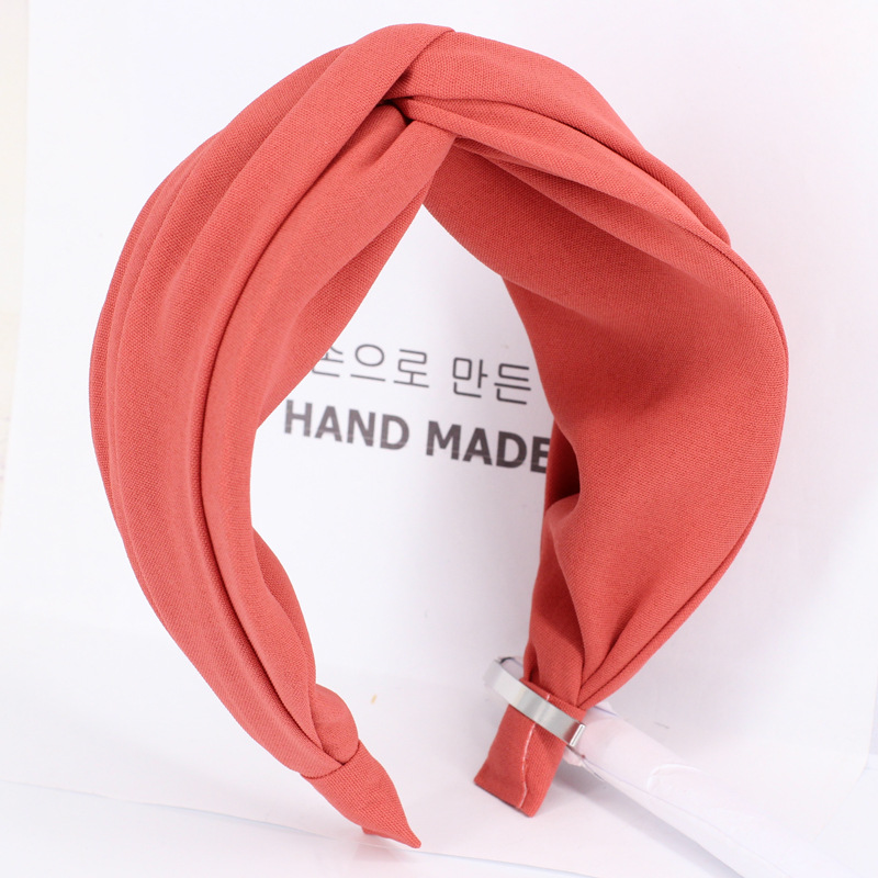 Headband Korean Simple Wide Edge Pressing Card Knotted Headband display picture 18