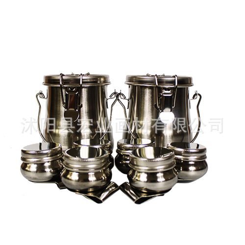 Wholesale art painting gouache DIY single and double stainless steel oil pot color pot acrylic oil painting brush bucket