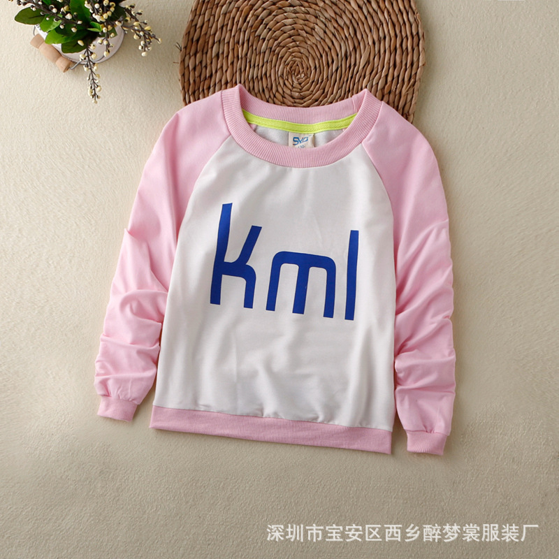 2018春季新款韩版童装字母儿童卫衣中大童长袖卫衣宽松圆领童卫衣
