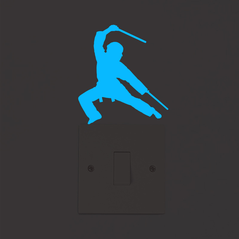 LG-27 Cross border Explosive money Kungfu Online Blue light Noctilucent Switch Sticker Toilet stickers fluorescence Wall stickers Restroom decorate