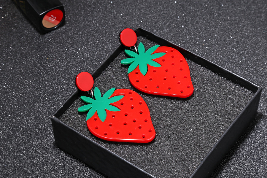 Nihaojewelry Schmuck Grohandel einfache Frucht Wassermelone Erdbeere Zitrone Kirsche Ohrringepicture50