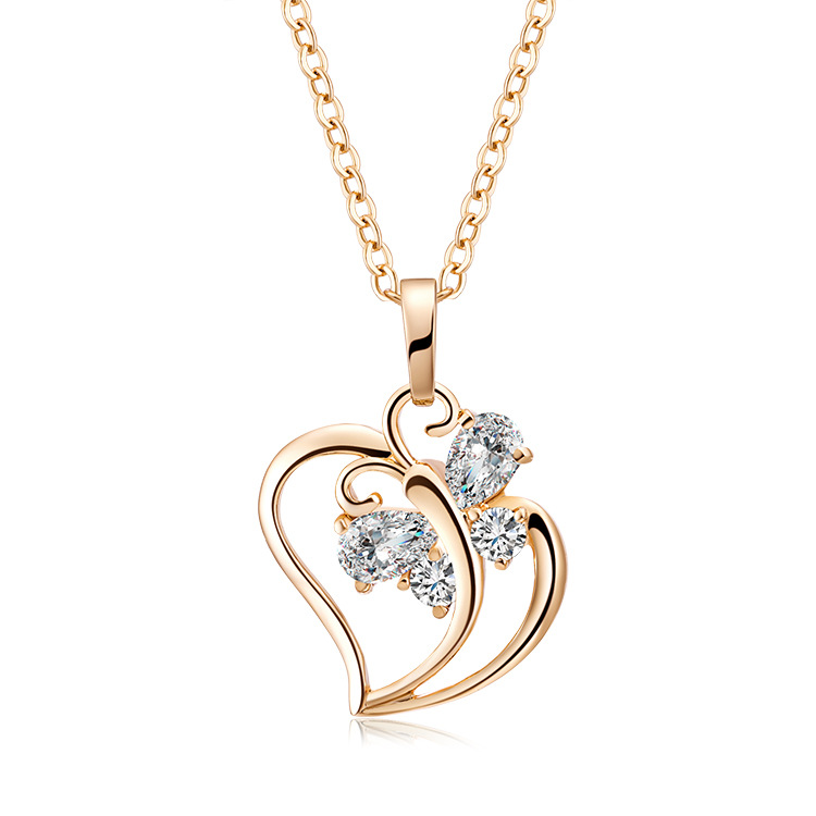 Brand copper pendant heart shaped with zircon
