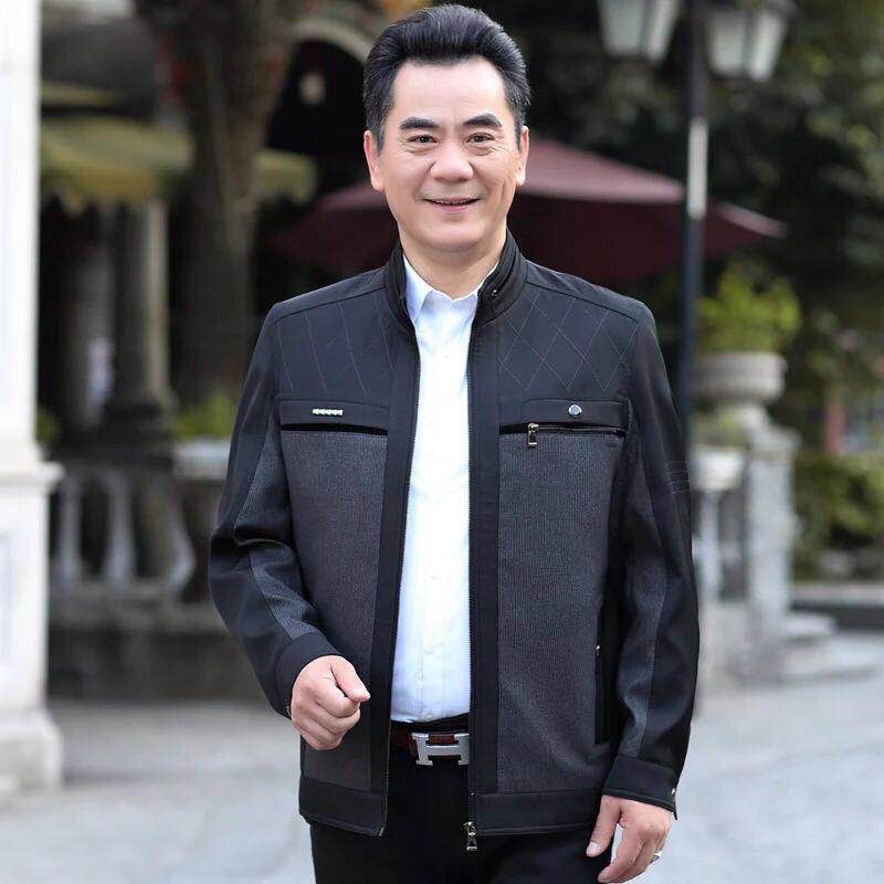 2019新款男装中老年夹克男士夹克春秋薄款厂家促销支持定制送爸爸|ru