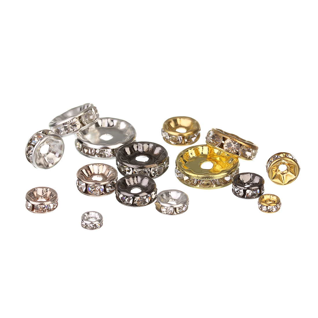 50 Iron Rhinestones Round Beads display picture 12