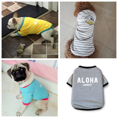 宠物狗狗猫咪衣服装春夏秋季新款T恤纯棉弹力舒适厂家直销批发