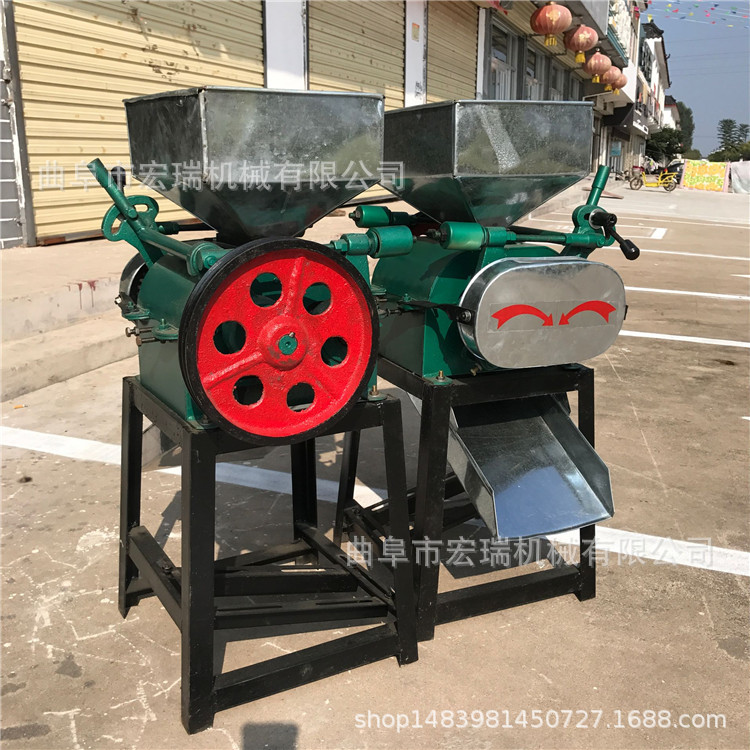 花生粉碎破碎机 酿酒料轧胚机图片小型两相电花生碎破碎机