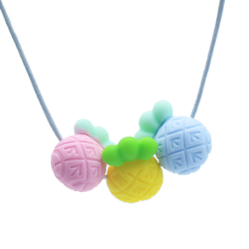 Bebé piña silicona teether nuevo bebé suministros molar juguetes Amazon nuevo seguro y ecológico teether