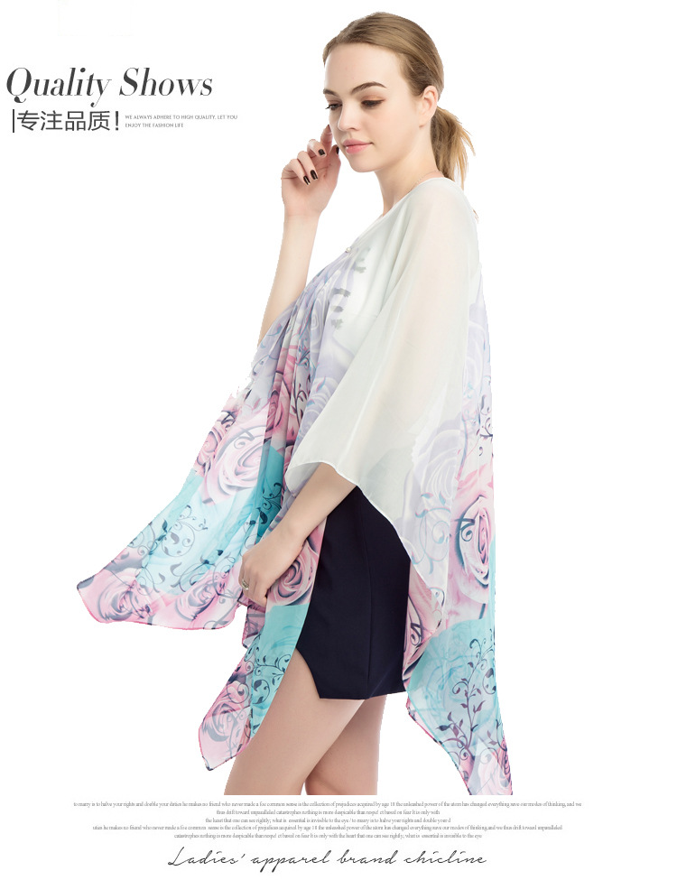 珍珠扣披肩 夏季防晒围巾厂家 女士围巾披肩