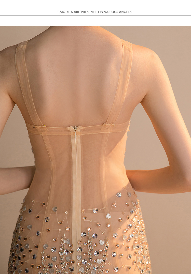 Robe de soirée sexy en résille transparente - Robe longue moulante transparente faite main pour femme, idéale pour les défilés automobiles_voghion.com