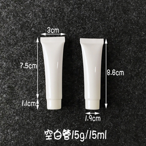 White 15g Cosmetic Soft Tube 15ml Trial Transfer Bottle with Pointed Tip Tube Eye Cream PE Plastic Bottle