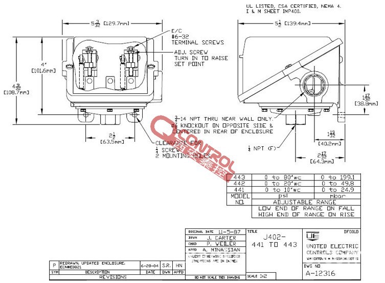 美国UE开关选型 J402-443