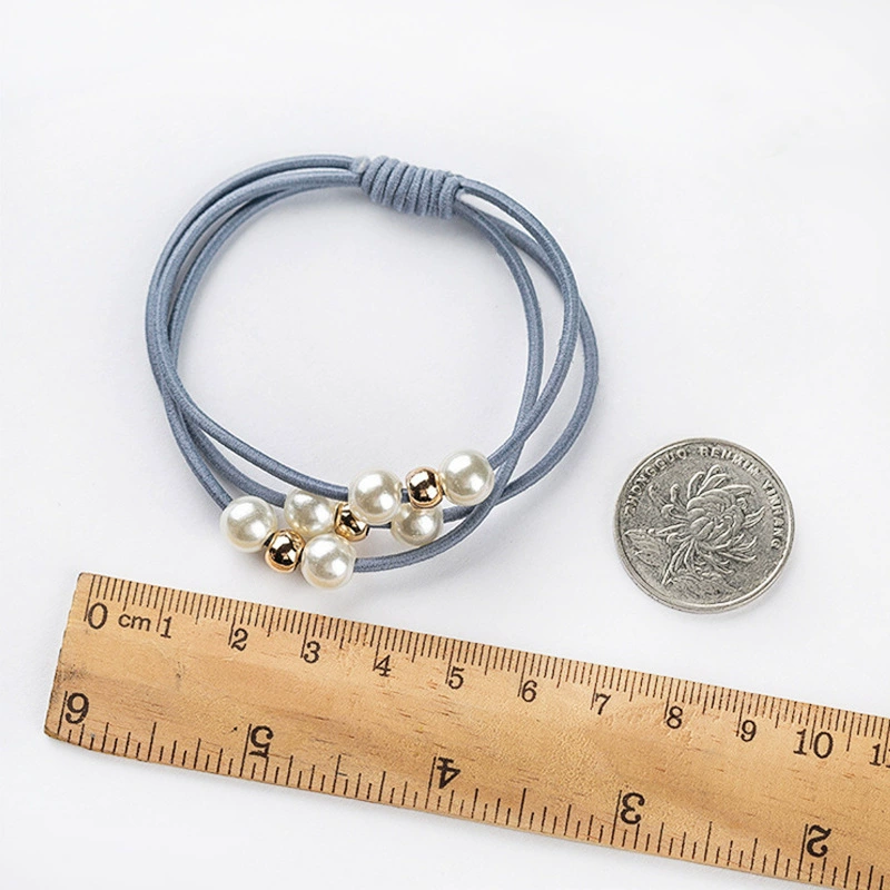 Fresh durable hair rope from pearl for adults, three in one, simple and elegant design