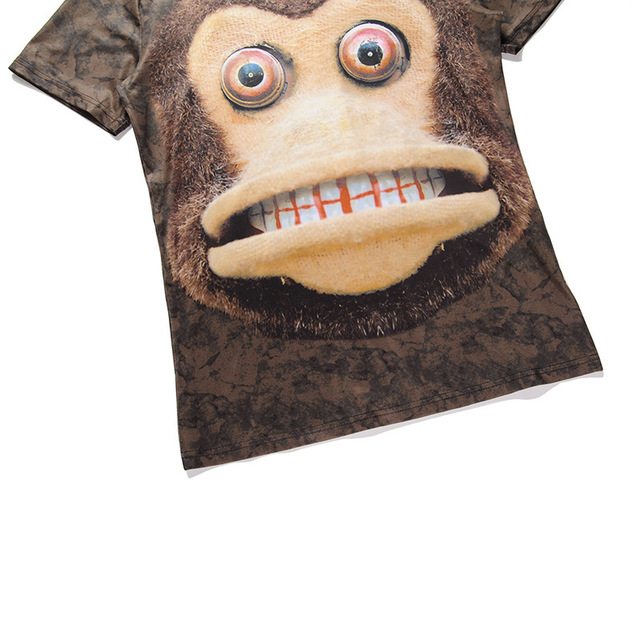 Creative Animation Monkey 3D Printed T-shirt Street Wharf Summer