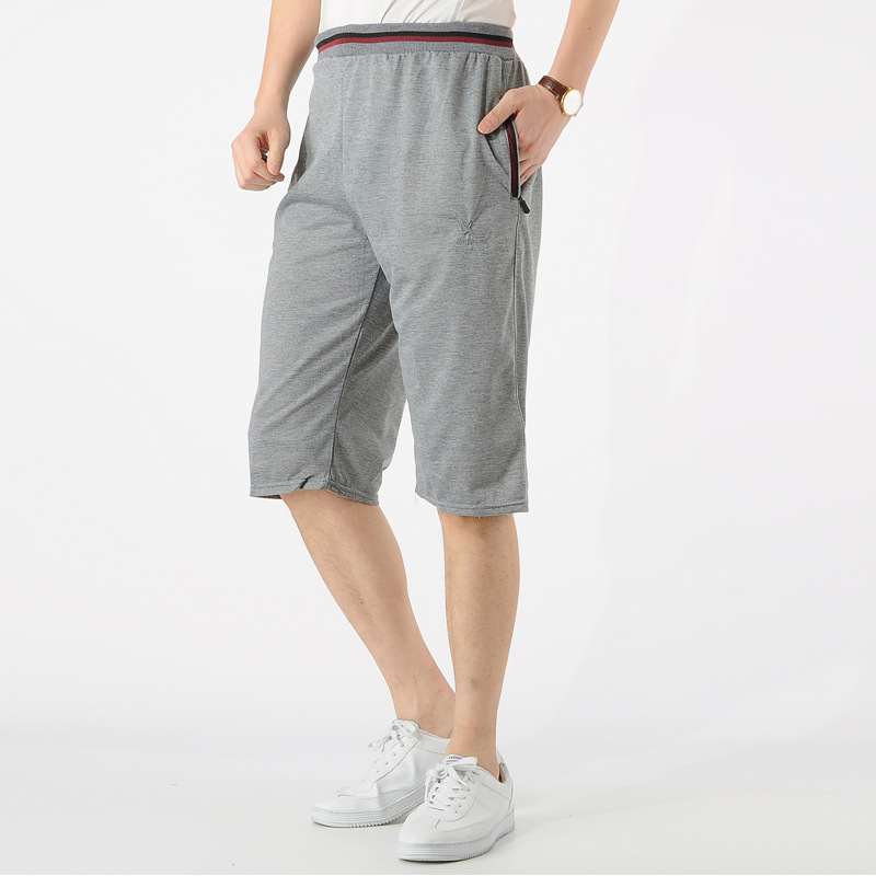man Beach pants leisure time summer Cropped Trousers Heather Grey Big pants shorts Manufactor Direct selling knitting Cropped Trousers