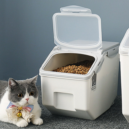 亚马逊跨境宠物用品储粮桶塑料防潮密封猫粮狗粮桶一件代发