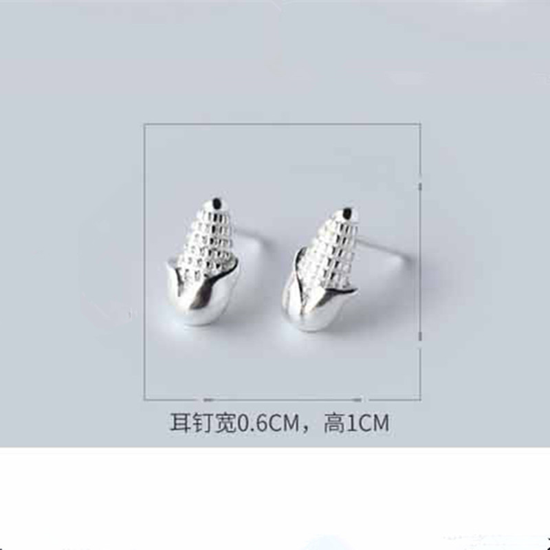 10g Weight No Inlaid Inlay Material Earrings, Ear Studs Classification Wedding, Travel Occasion Alloy Material Corn Pattern Women'S Gender Plating Design Fashion Style Gold, Silver Color Fashion Corn Plating Alloy No Inlaid Stud Earrings 15