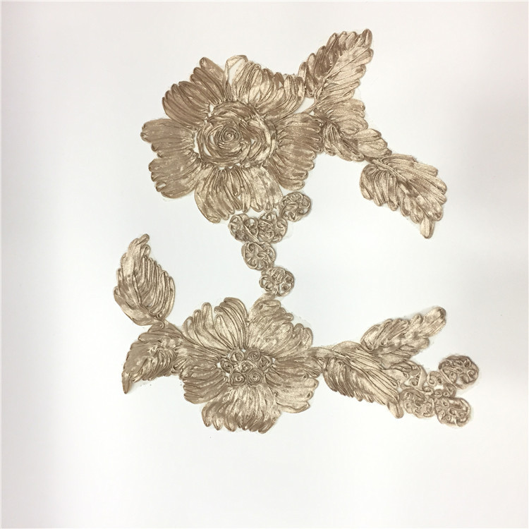 电脑盘花丝带编织立体工卫衣前幅袖子装饰童装网底绣外贸服装辅料