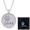 Cross -border e -commerce explosion jewelry LOVE small feet night light necklace single -sided beard QQ chat emoji necklace