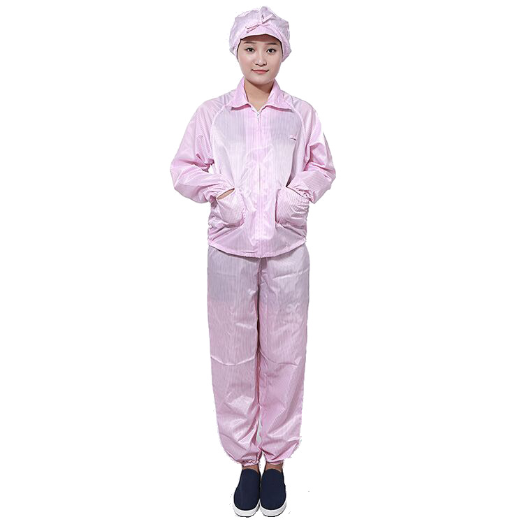 厂家定制防静电分体衣服夹克连帽套装/食品无尘工作服，无尘服