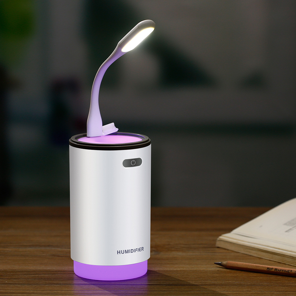 拾风随心境加湿器 usb迷你家用车载大容量香薰加湿器带夜灯化妆镜