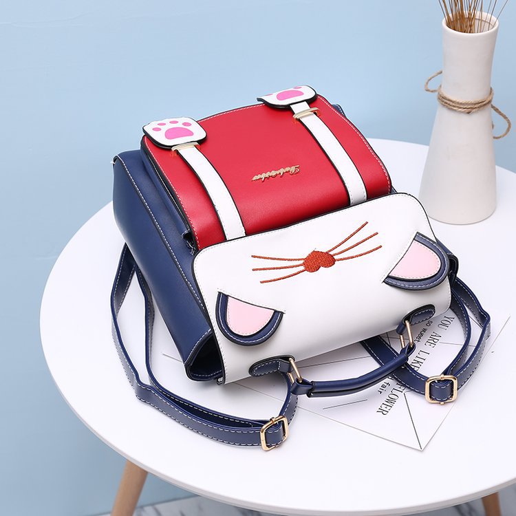 Cute Three-dimensional Cat Backpack Cartoon Animal Student Handbag Female Bag display picture 11