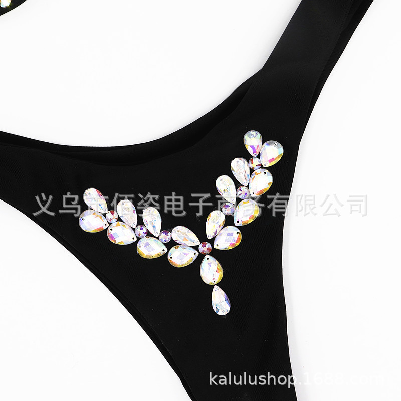 Conjunto de 2 piezas de bikini sexy dividido Crystal Diamond NSKLL102291