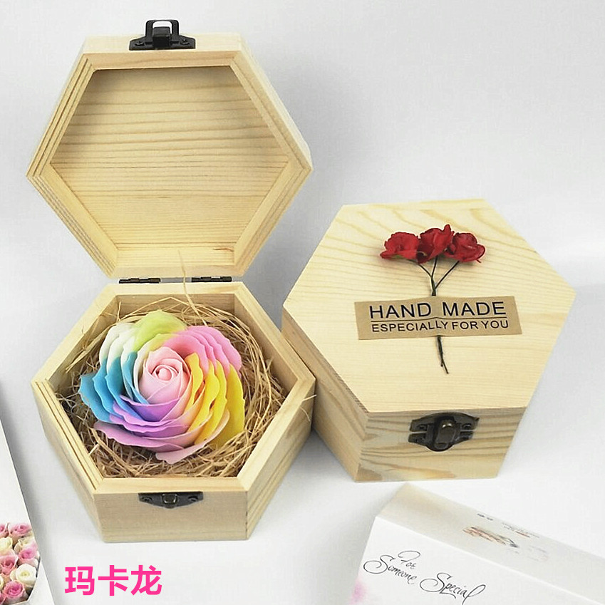 六角木盒 玛卡龙