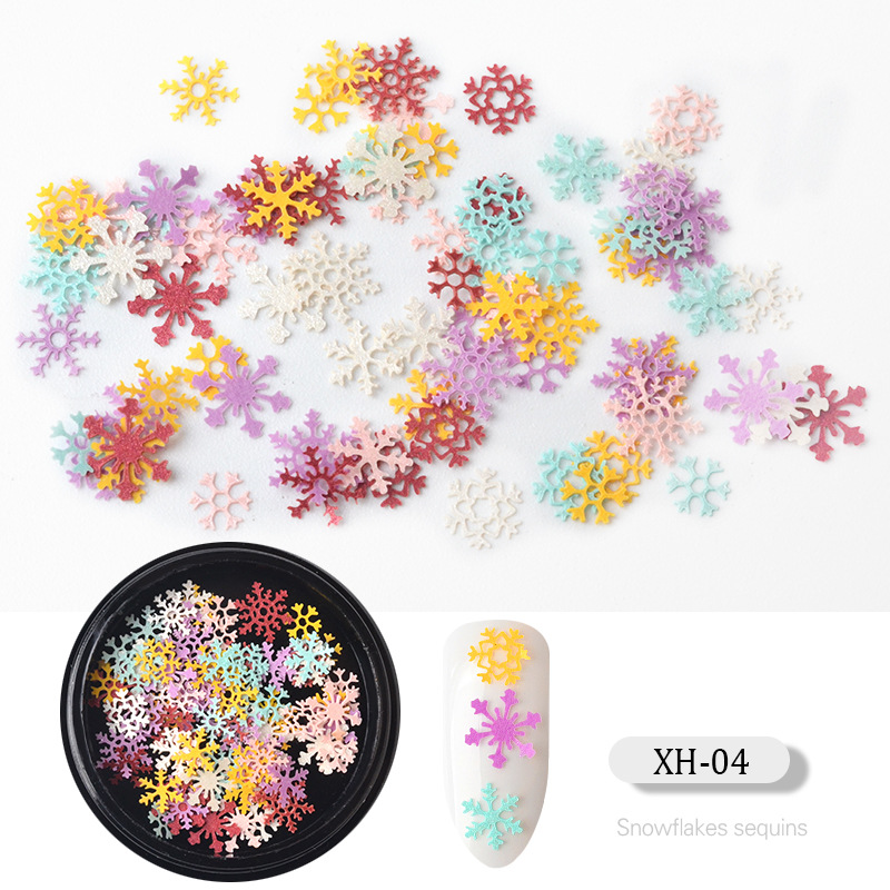 Christmas Heart Shape Snowflake Metal Nail Patches 1 Set Nail Supplies display picture 5